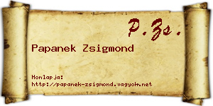 Papanek Zsigmond névjegykártya